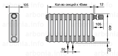 Схема (чертеж) радиатор